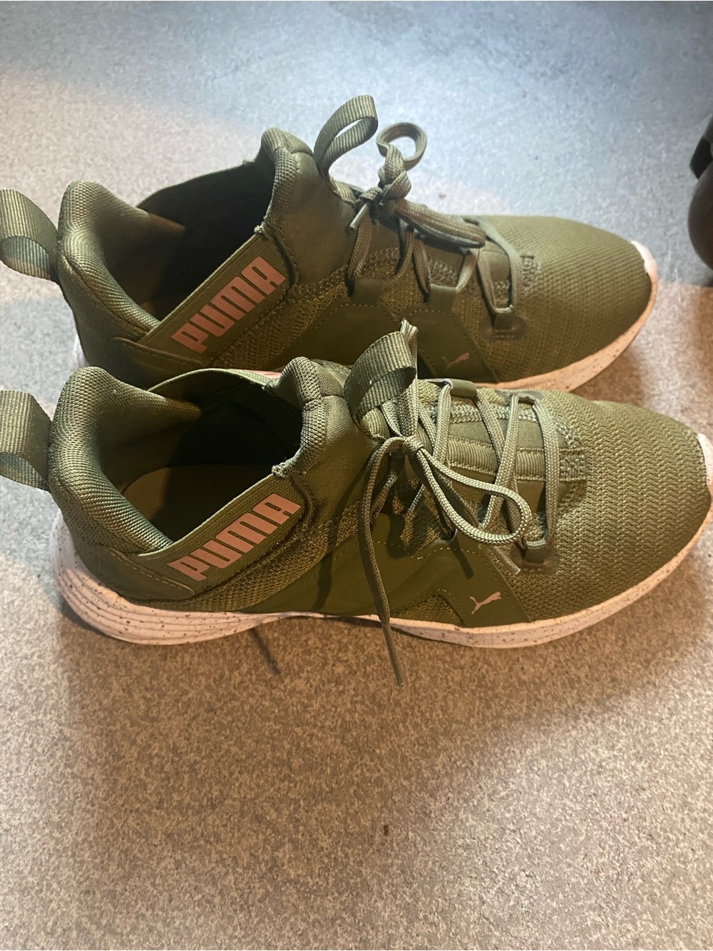 Puma Men's Olive Green Lace-Up Athletic Sneakers